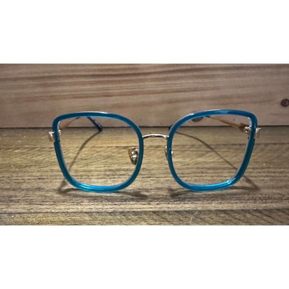 Womens teal square prescription-ready glasses  + case (56-20-140) - Picture 6 of 7
